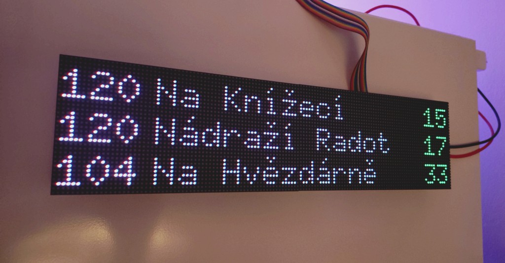Matrix Display showing the upcoming departures